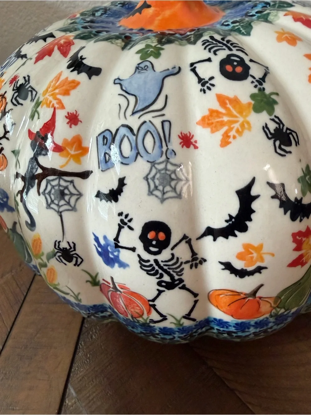 Polish Pottery Boleslawiec Poland Ceramic Halloween Jack-O'-Lantern New